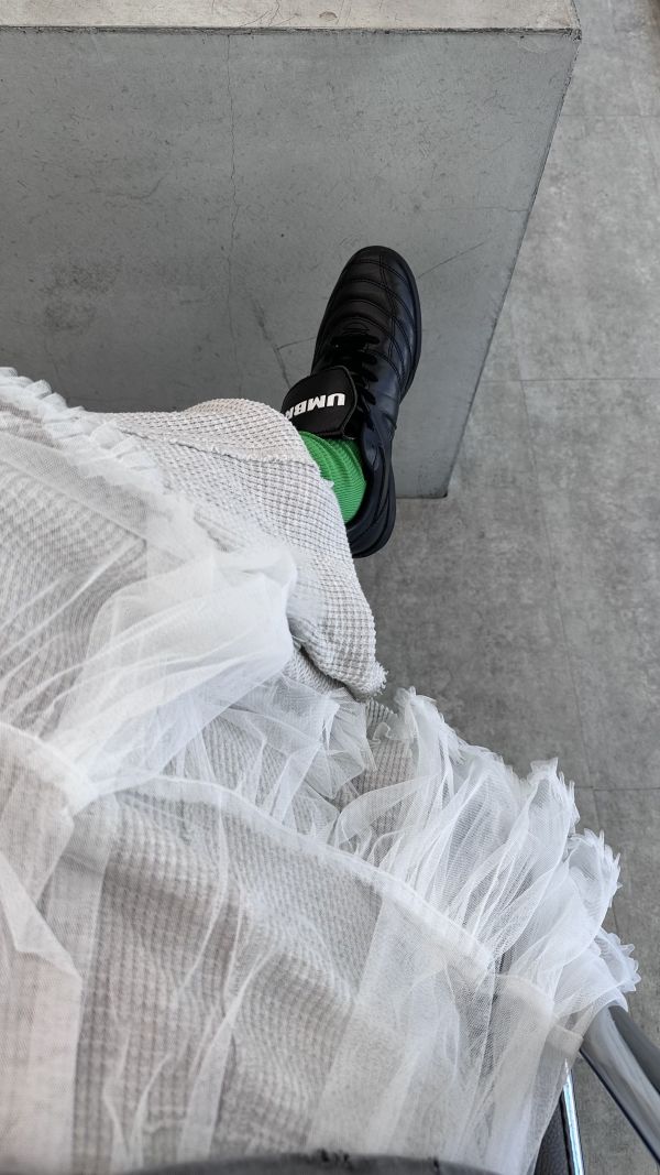 澎澎白紗綁帶裙 