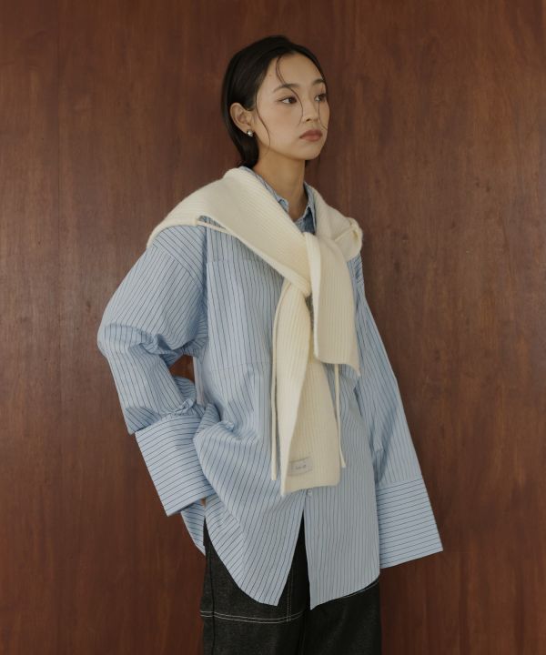 簡約時髦圍巾帽 