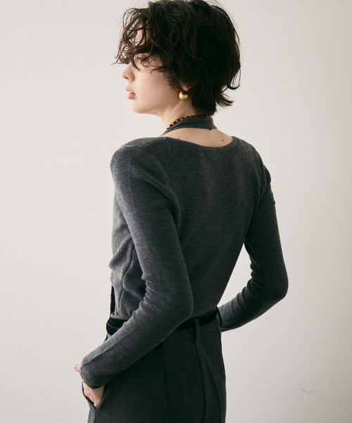 掛脖假兩件針織衫 