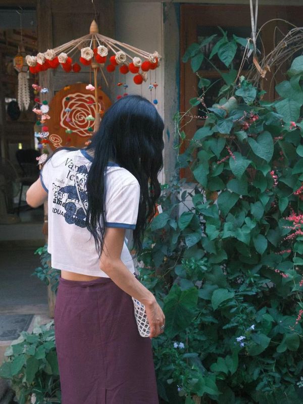 滾邊燙印小短T 