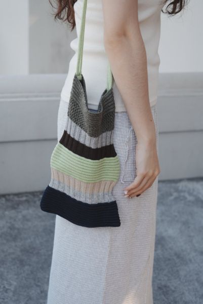 波浪針織小布包 