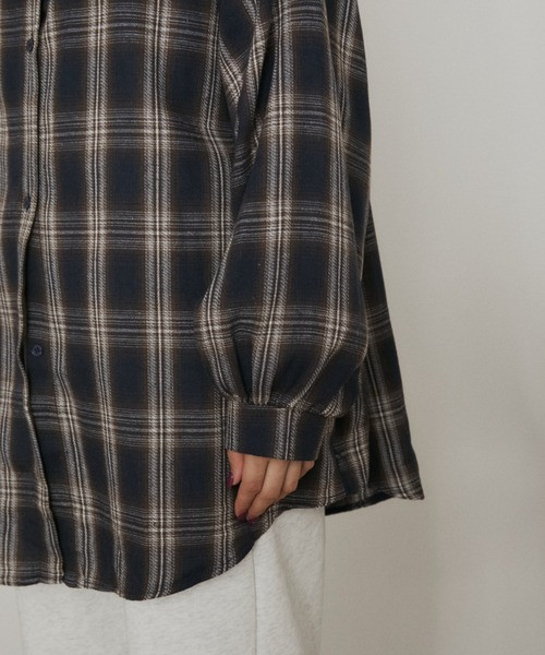 秋冬色 超大格紋襯衫 