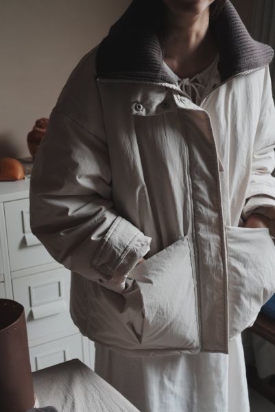 最後現貨！假兩件針織高領鴨絨外套 