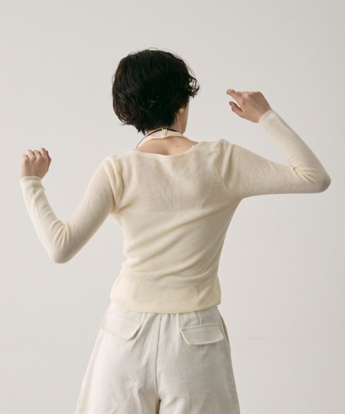 掛脖假兩件針織衫 