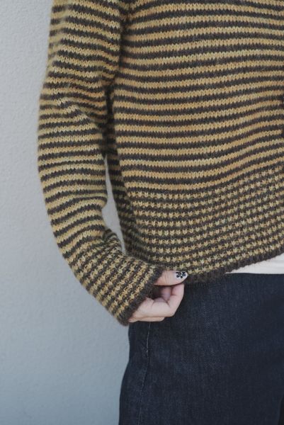 條紋Q彈針織外套 