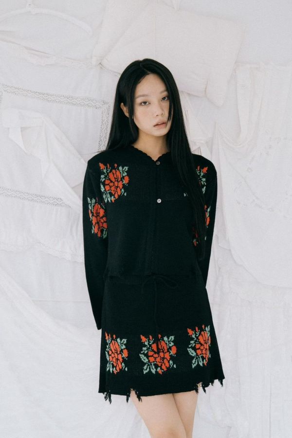 早春玫瑰針織套裝 