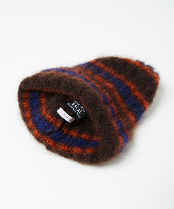 馬海毛條紋針織毛帽 Mohair Border Knit Cap 