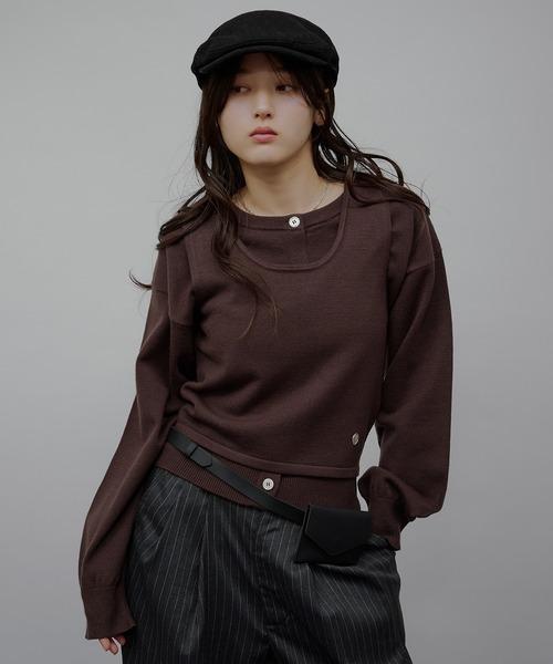 彈性針織兩件式套裝 