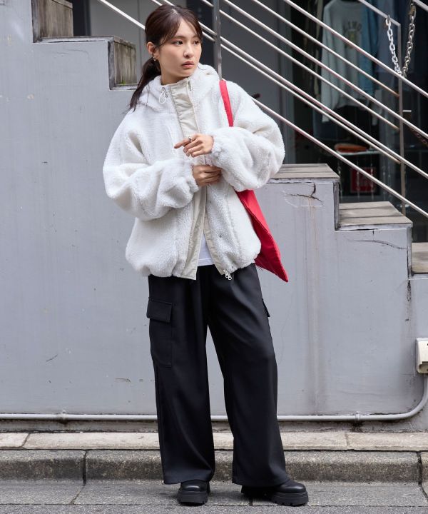 Penny's 狐狸刺繡抽繩毛毛外套 