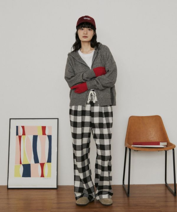 雙拉鍊針織連帽外套 