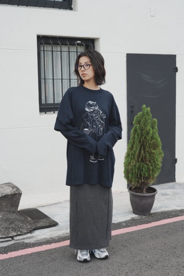 激推！Nice Ghost Club 假兩件寬鬆長T 