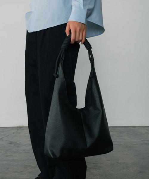 UNISEX 繩索手柄 皮革肩背包 