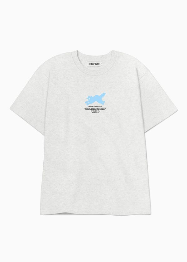 炸毛小貓小logo短T 