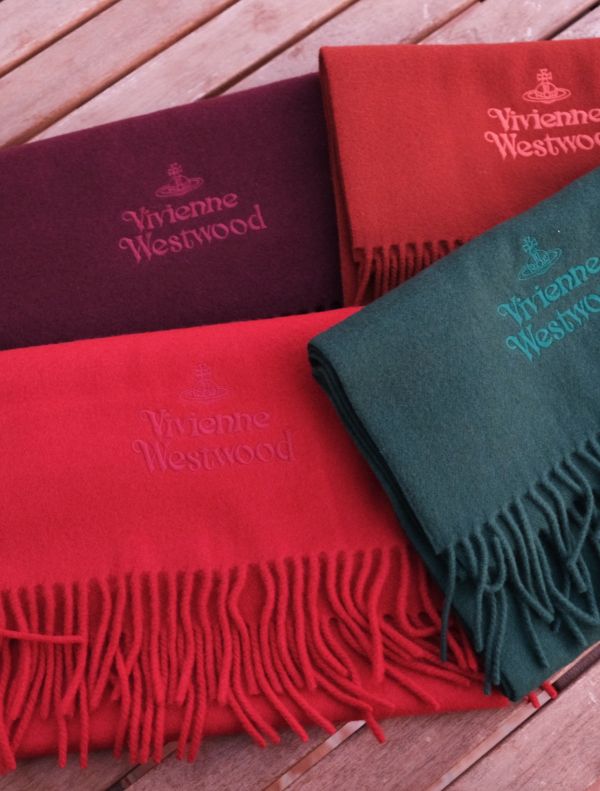 VIVIENNE WESTWOOD EMBROIDERED LOGO SCARF 