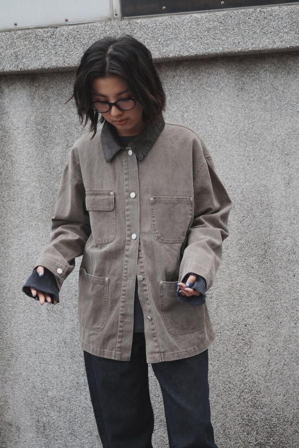 Barn Jacket 皮革翻領牛仔夾克 