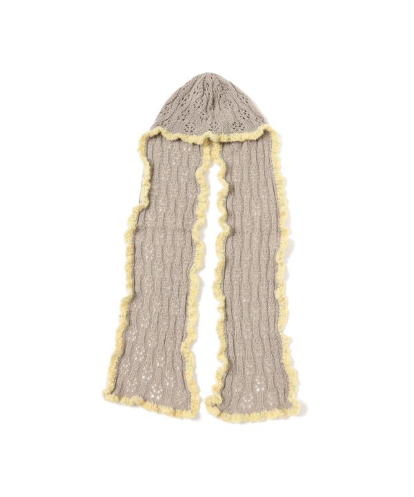 RAY BEAMS荷葉邊連帽圍巾 