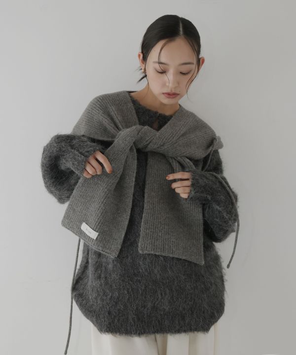 簡約時髦圍巾帽 