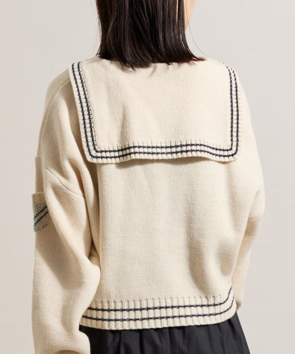 羊毛混紡水手針織衫 