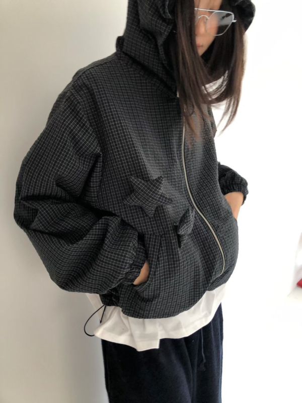 星星別針抓絨外套 