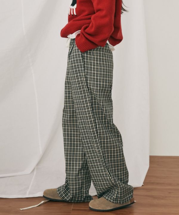 格紋休閒褲 