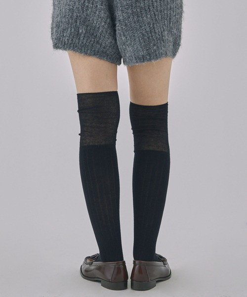 羅紋膝上襪 