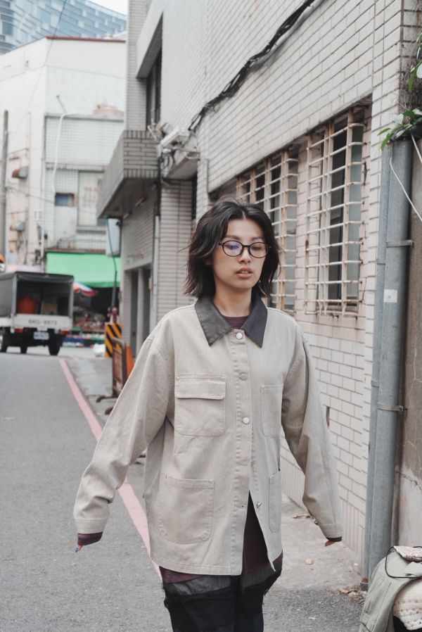 Barn Jacket 皮革翻領牛仔夾克 