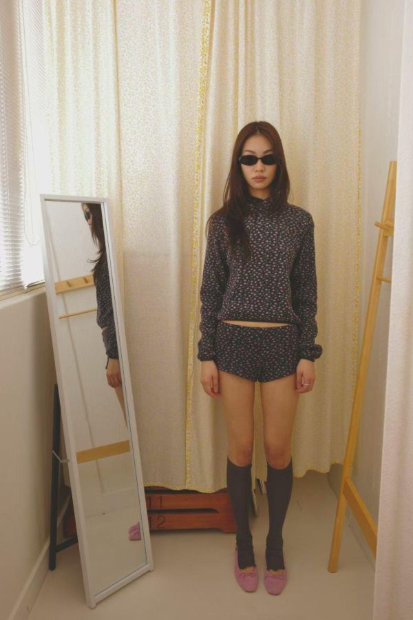 小碎花華夫格套裝 