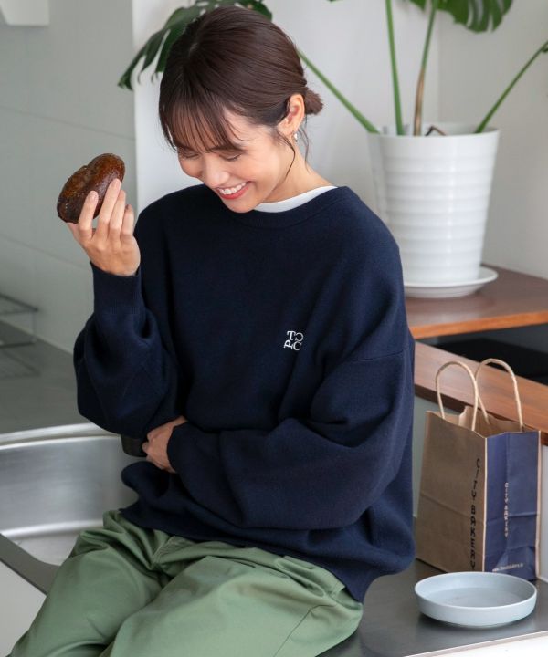 刺繡小logo針織衛衣 