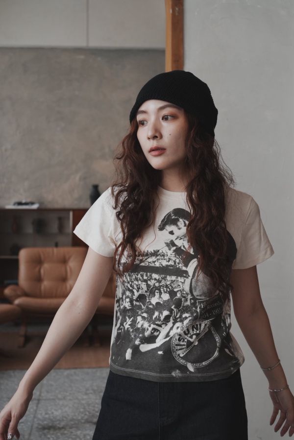 The King of Rock & Roll 貓王合身小短T 