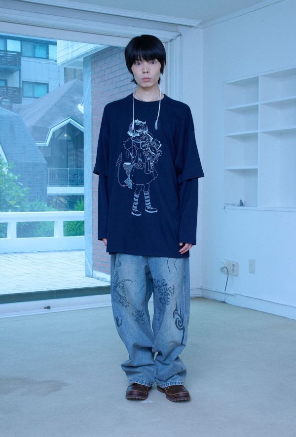 DEVIL LITTLE GIRL LAYERED BIG BIG TEE 