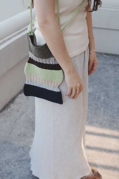 波浪針織小布包 