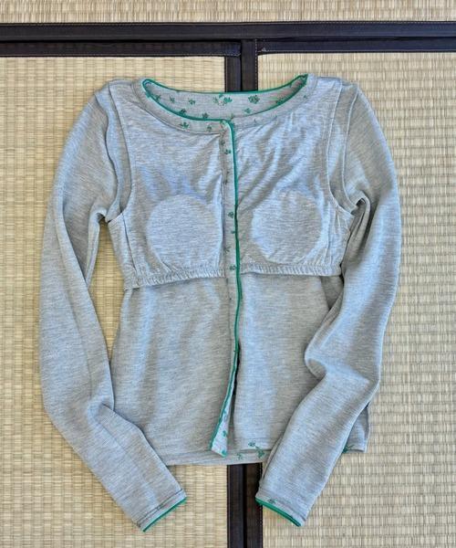 PAMM 小碎花排釦上衣(內含胸墊) 