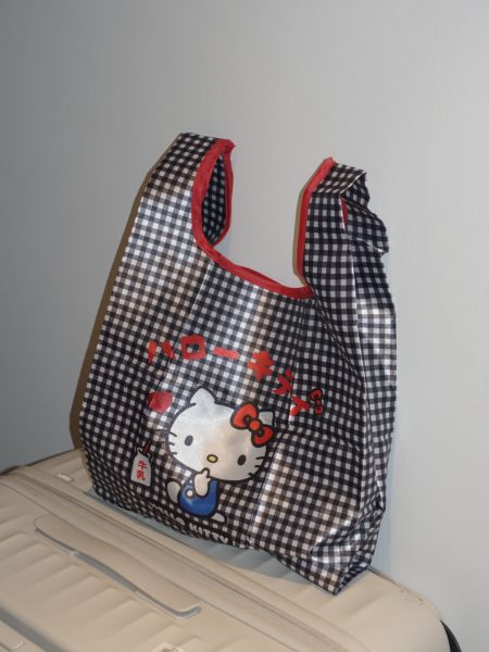 HELLO KITTY 格紋購物袋 