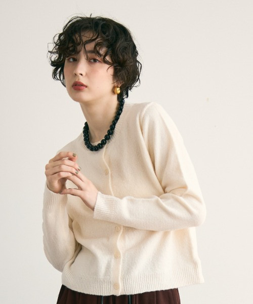 圓領針織外套+羅紋背心 