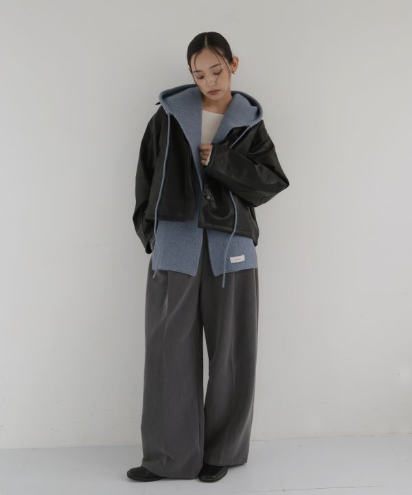 簡約時髦圍巾帽 