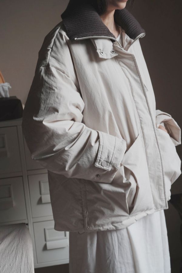 最後現貨！假兩件針織高領鴨絨外套 