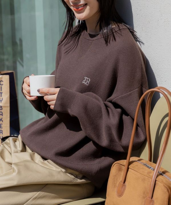 刺繡小logo針織衛衣 