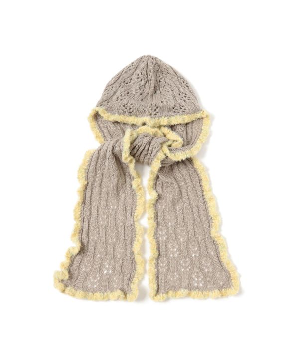 RAY BEAMS荷葉邊連帽圍巾 