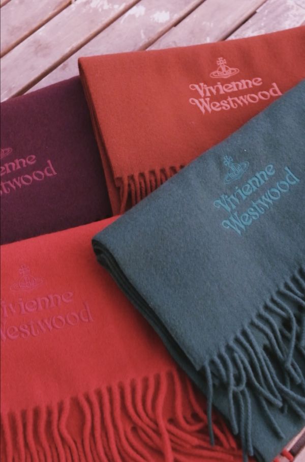 VIVIENNE WESTWOOD EMBROIDERED LOGO SCARF 