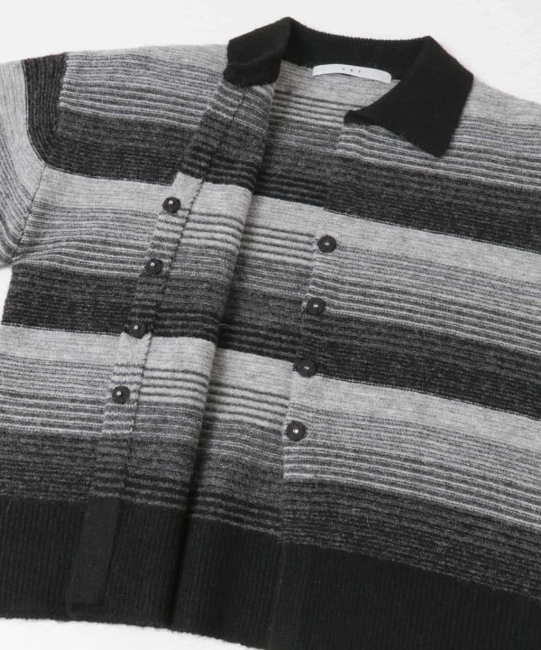 漸層條紋開襟衫 