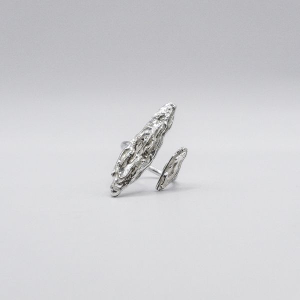 WHi Studio｜沉積 Sedimentary｜巒｜山形開口戒（純銀） 