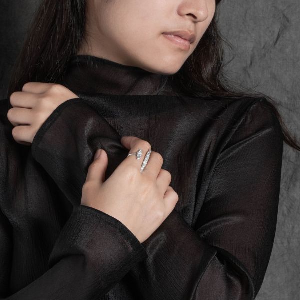 WHi Studio｜沉積 Sedimentary｜巒｜山形開口戒（純銀） 