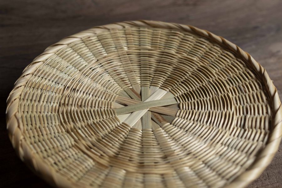 竹編織高台 