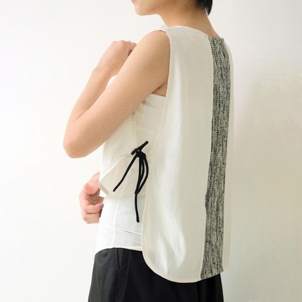 川衣 WEAR BEING｜前短後長絲質拼接背心 