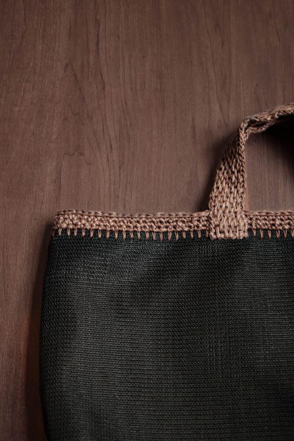 LU+ | 橫向鈎織提袋(黑) 