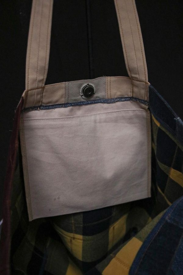 RAGGOODS | No Signal | 拼接提袋 L Retro Groove 