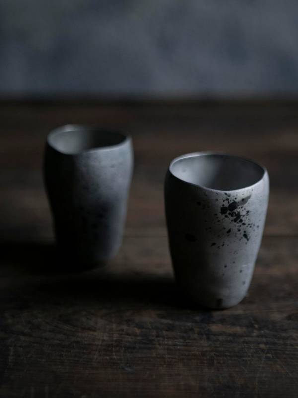 伴哲生錫器＿潑墨茶杯 