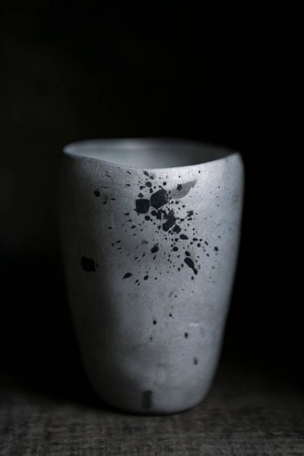 伴哲生錫器＿潑墨茶杯 