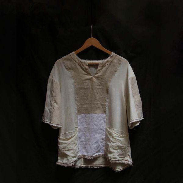 步野 Wild Fabric｜讀布 | V領拼布短袖 