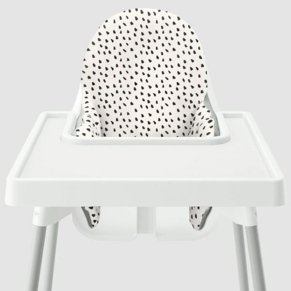 YeahBabyGoods 靠枕套 Black Painted Dots ikea兒童餐椅,Antilop 腳踏板, IKEA ANTILOP, eyeni baby ,ikea寶寶高腳椅,ikea寶寶高腳椅清潔,ikea寶寶高腳椅配件,兒童高腳椅